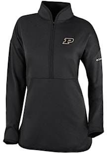 Columbia Purdue Boilermakers Womens Black Heat Seal Omni Wick Go For It Qtr Zip
