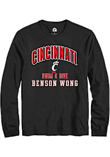 Benson Wong Cincinnati Bearcats Black NIL Arch Logo Long Sleeve Player T Shirt