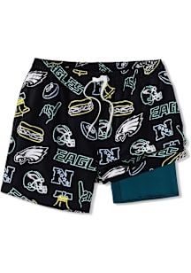 Chubbies Philadelphia Eagles Mens Black Retro Classic Neon 5.5in Lined Swim Trunks