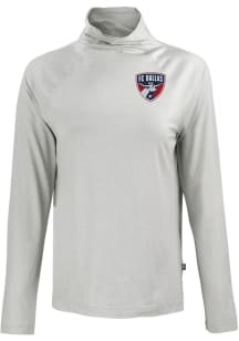 Cutter and Buck FC Dallas Womens Grey Coastline Eco Funnel Neck Crew Sweatshirt