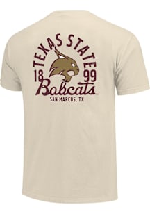 Texas State Bobcats Ivory Mascot Overlay Short Sleeve T Shirt