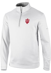 Mens Indiana Hoosiers White Columbia Wickham Hills Qtr Zip Pullover