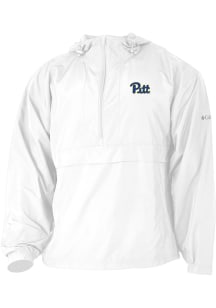 Mens Pitt Panthers White Columbia Heat Seal Prodigy Qtr Zip Pullover