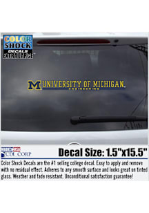 Michigan Wolverines Engineering Licensed Mark Auto Decal - Yellow