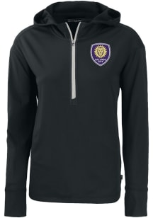 Cutter and Buck Orlando City SC Womens Black Daybreak Hood Qtr Zip