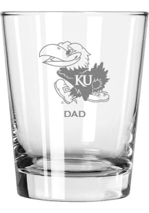 Kansas Jayhawks Dad 15oz Rock Glass - White