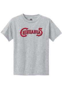 Summit Sportswear El Paso Chihuahuas Youth Grey Alt Logo Wordmark Short Sleeve T-Shirt