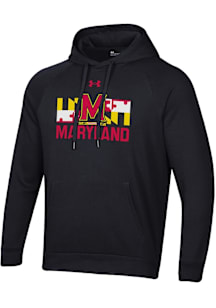 Under Armour Maryland Terrapins Mens Black All Day Fleece Long Sleeve Hoodie