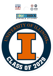 Orange Illinois Fighting Illini 3&quot; Class of 2029 Stickers