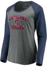 Majestic Cleveland Indians Womens Grey League Favorite LS Tee