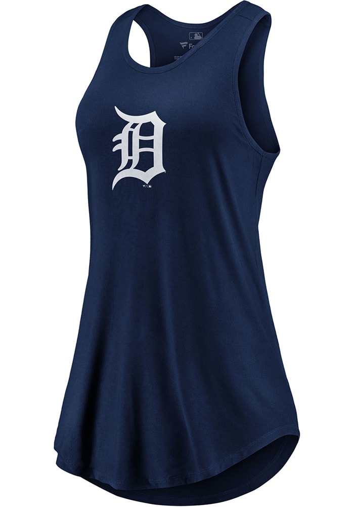 Majestic Detroit Tigers Womens Navy Blue Synthetic Official Logo Tank Top