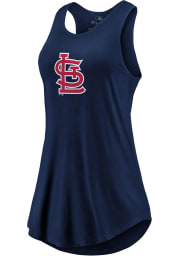 Majestic St Louis Cardinals Womens Navy Blue Synthetic Official Logo Tank Top
