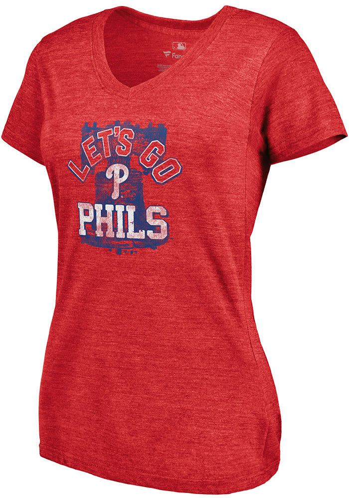 Majestic Philadelphia Phillies Womens Red Were On Top Short Sleeve T-Shirt