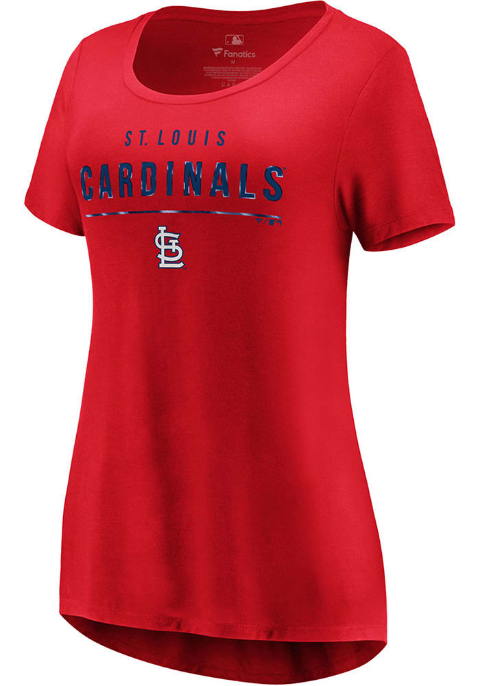 Majestic St Louis Cardinals Womens Red Over Everything Short Sleeve T-Shirt