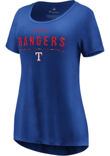 Majestic Texas Rangers Womens Blue Over Everything Short Sleeve T-Shirt