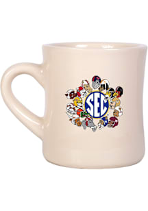 SEC Mascot Heads Ceramic Mug - White