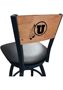 Utah Utes Vinyl Seat Maple Back Swivel Pub Stool - Black