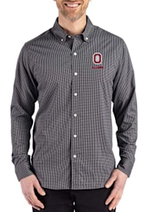 Cutter and Buck Ohio State Buckeyes Mens Black Alumni Skyline Long Sleeve Dress Shirt