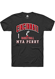 Mya Perry Cincinnati Bearcats Black NIL Arch Logo Short Sleeve Player T Shirt