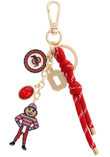 Red Ohio State Buckeyes Logo Keychain
