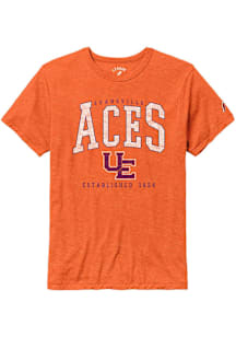 Evansville Purple Aces Orange Victory Falls Puff Arch Mascot Short Sleeve Fashion T Shirt