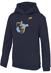 Nike West Virginia Mountaineers Youth Navy Blue 1965 Throwback Long Sleeve Hoodie