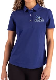Cutter and Buck Creighton Bluejays Womens Navy Blue Advantage Short Sleeve Polo Shirt