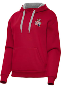 Antigua New England Patriots Womens Red 2025 AFC Champions Victory Hooded Sweatshirt