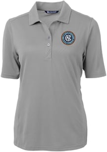 Cutter and Buck New York City FC Womens Grey Virtue Eco Pique Short Sleeve Polo Shirt