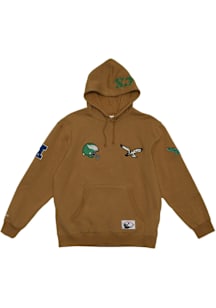 Mitchell and Ness Philadelphia Eagles Mens Tan Retro Dusted Collection Fashion Hood