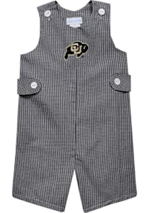 Vive La Fete Colorado Buffaloes Toddler Black Gingham Overalls