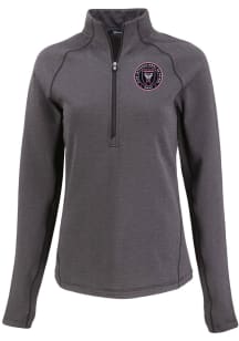 Cutter and Buck Inter Miami CF Womens Black Pehastin Qtr Zip