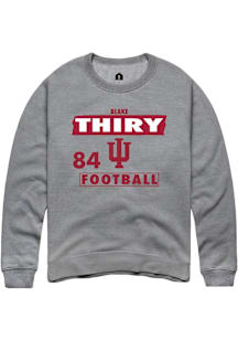 Blake Thiry Indiana Hoosiers Mens Grey Football NIL Striped Player Crew