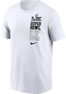 Nike New England Patriots White 2025 Superbowl Participant Just the Tops Patriots vs. Seahawks Sho..