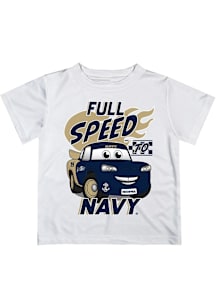 Vive La Fete Navy Midshipmen Youth White Full Speed Short Sleeve T-Shirt