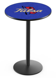 Black Tulsa Golden Hurricane Black Round Base Pub Table