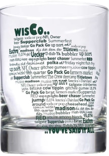 Wisconsin 13.5oz Wisco Lingo Rock Glass