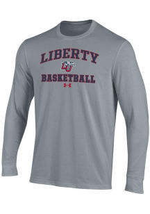 Under Armour Liberty Flames Grey Basketball Performance Long Sleeve T Shirt