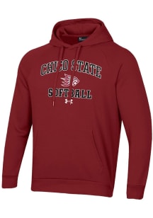 Under Armour CSU Chico Wildcats Mens Crimson Softball Rival Long Sleeve Hoodie