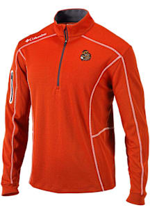 Columbia Oregon State Beavers Mens Orange Vault Heat Seal Omni Wick Shotgun Long Sleeve Qtr Zip Pu..