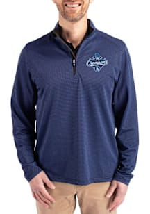 Cutter and Buck Los Angeles Dodgers Mens Blue 2025 World Series Champions Virtue Eco Pique Micro S..