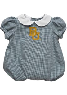 Vive La Fete Baylor Bears Baby Green Gingham Collar Short Sleeve One Piece