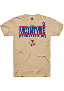 Lauren McIntyre Rally Mens Brown Tulsa Golden Hurricane NIL Stacked Box Player T Shirt