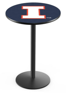 Black Illinois Fighting Illini Black Round Base Pub Table