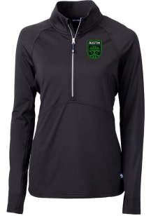 Cutter and Buck Austin FC Womens Black Adapt Eco Qtr Zip Pullover