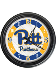 Black Pitt Panthers Outdoor LED Wall Clock