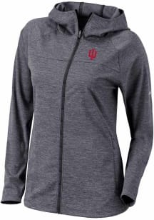 Womens Indiana Hoosiers Black Columbia Heat Seal Omni Wick Half Shot Long Sleeve Full Zip Jacket