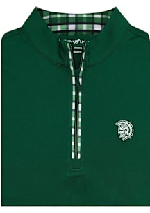 Michigan State Spartans Womens Green Custom Trimmed Qtr Zip Pullover