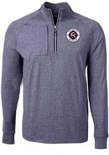 Cutter and Buck New England Revolution Mens Navy Blue Adapt Eco Knit Big and Tall Qtr Zip