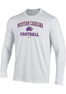 Under Armour Western Carolina White Football Performance Long Sleeve T Shirt